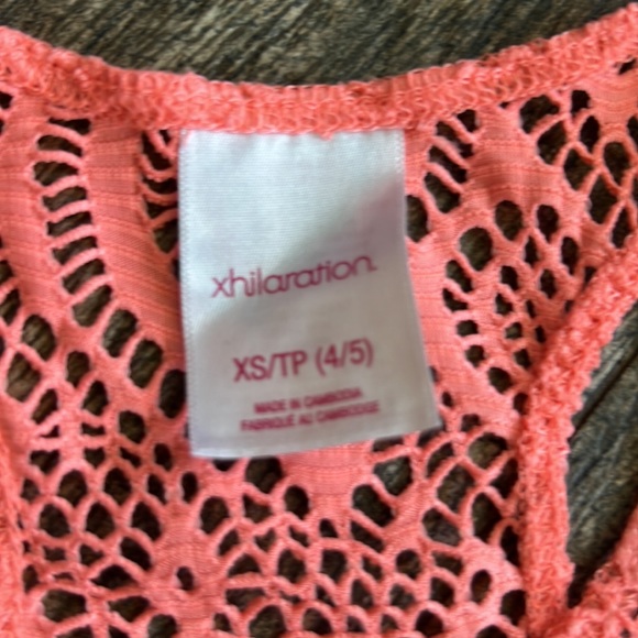 Xhiliration orange swim cover up - Picture 2 of 5